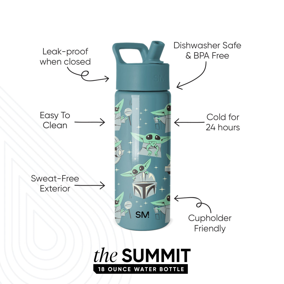 Summit Kids Water Bottle with Straw Lid